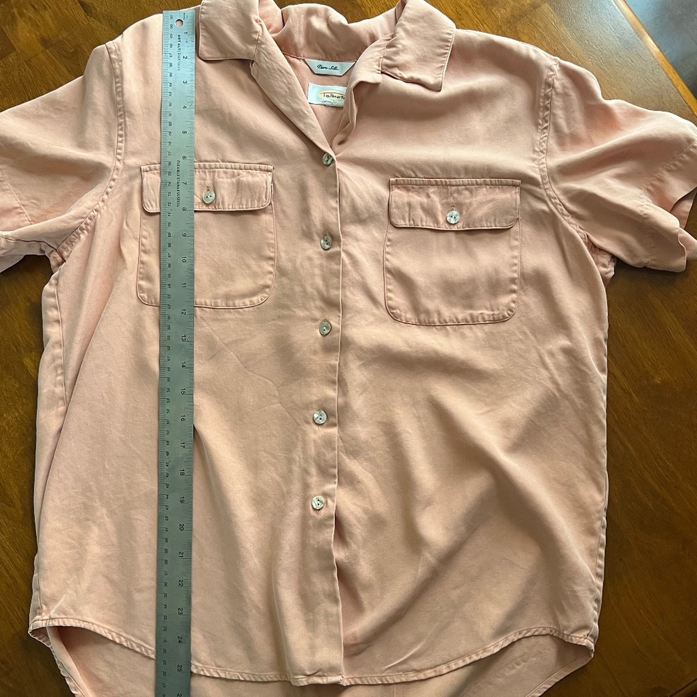 Vintage Talbots Silk Short Sleeve Button-Down - Picture 10 of 10
